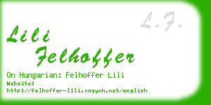 lili felhoffer business card